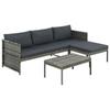 Day and Night - Day and Night 3-piece Garden Furniture Set and Gray Synthetic Rattan Cushions