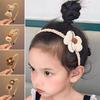 Нескользящая легкая детская повязка для волос с цветочным бантом и кроликом, повязка на голову, головной убор, волосы