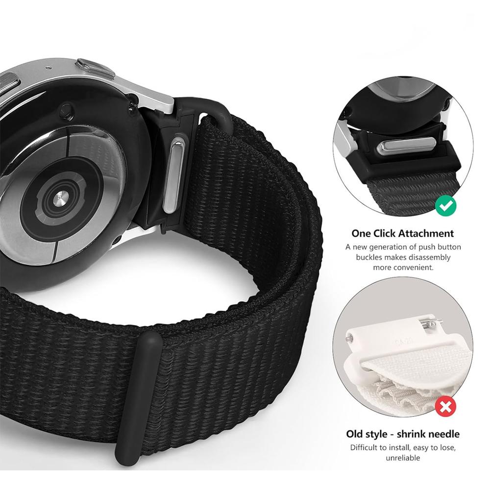 Ремешок для Samsung Galaxy Watch 7/6/4/classic/5 pro 44мм 40мм на запястье Без зазоров Нейлоновый спортивный петля correa браслет Galaxy Watch 7 Ремешок