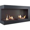 Wall mounted Bioethanol fireplace DELTA 900 TÜV left-sided with decorative stones set