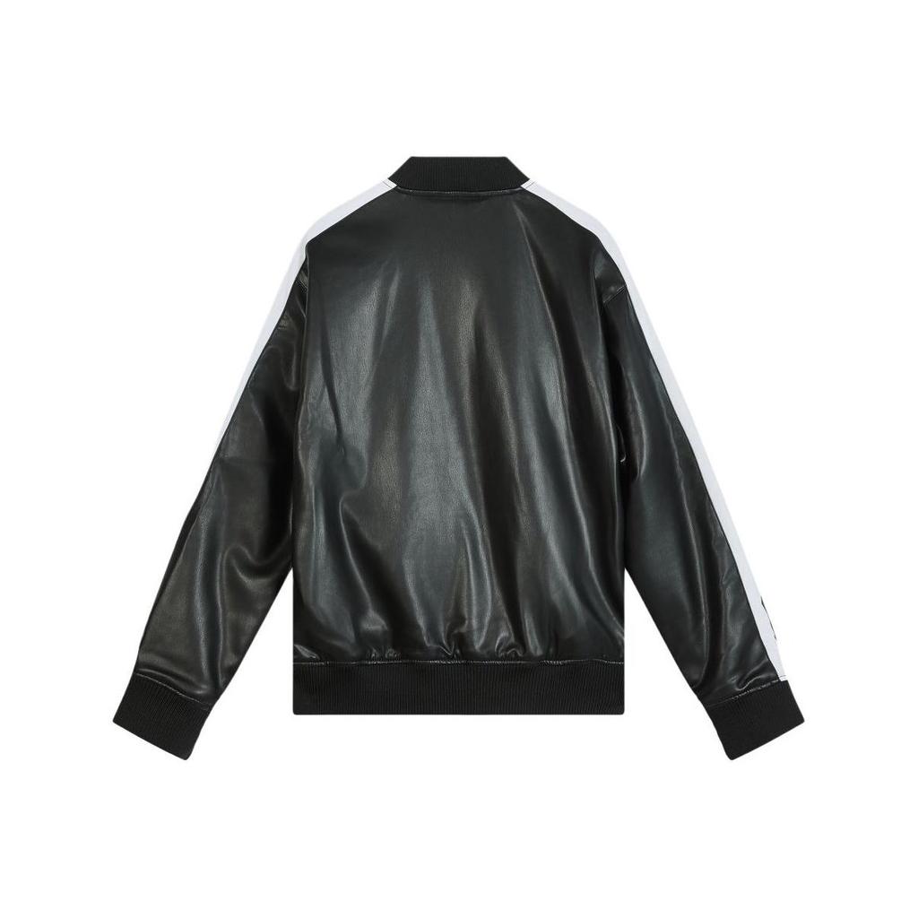 Puma Мужская бейсбольная куртка T7 из искусственной кожи Черно-белая 636319-01