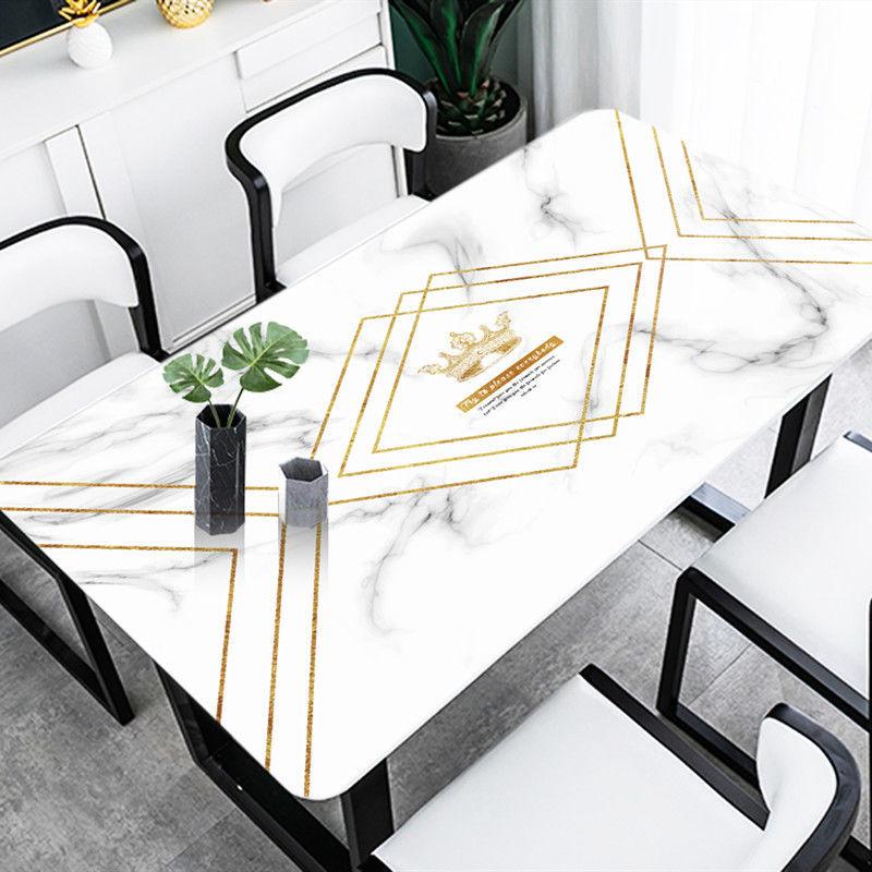 1pcs PVC Printed Table Cloth Waterproof Kitchen Oil-Proof Table Mat Oil-proof Anti-scalding Coffee Table Party Rectangular Table Cover