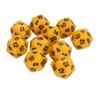 10PCS Polyhedral Dice Set Plastic Lightweight 20 Sided Dice for Role Playing Table Games Yellow