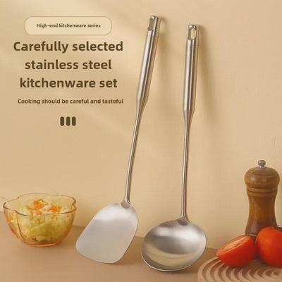 Набор кухонных лопаток и суповых ложек из нержавеющей стали — защита от ожогов для готовки и приготовления горячих блюд