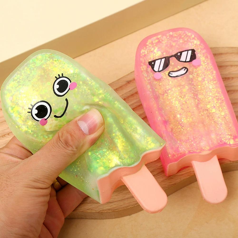 Squishy Glitter Popsicle Stick Fluffy Ice Cream Fidget Kids Toy Cute Fun Soft Stress Relief Toys Fun Fidget Toy Cute Toy
