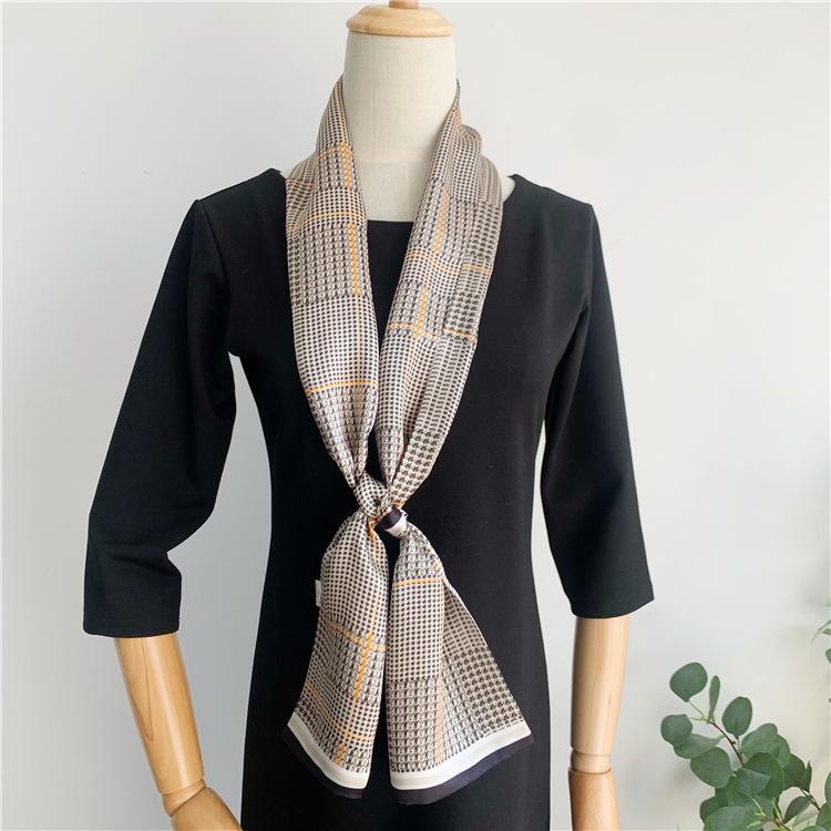 [Mulberry Silk] Double-Layer Double-Sided Silk Streamer Scarf, Long Silk Scarf, Women'S Light Luxury Light Luxury Style