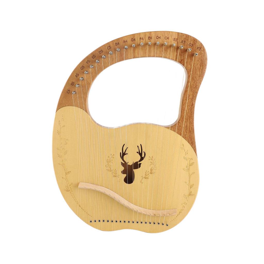 19-струнная лира-арфа Портативная деревянная резонаторная коробка Струнный инструмент с ключом для настройки и медиаторами для начинающих