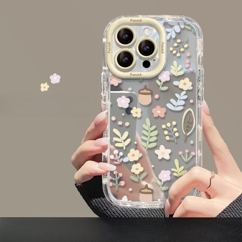 Full Screen Flower Chain Suitable for Apple 16promax Mobile Phone Case IPhone 14plus Mirror 13mini/xs