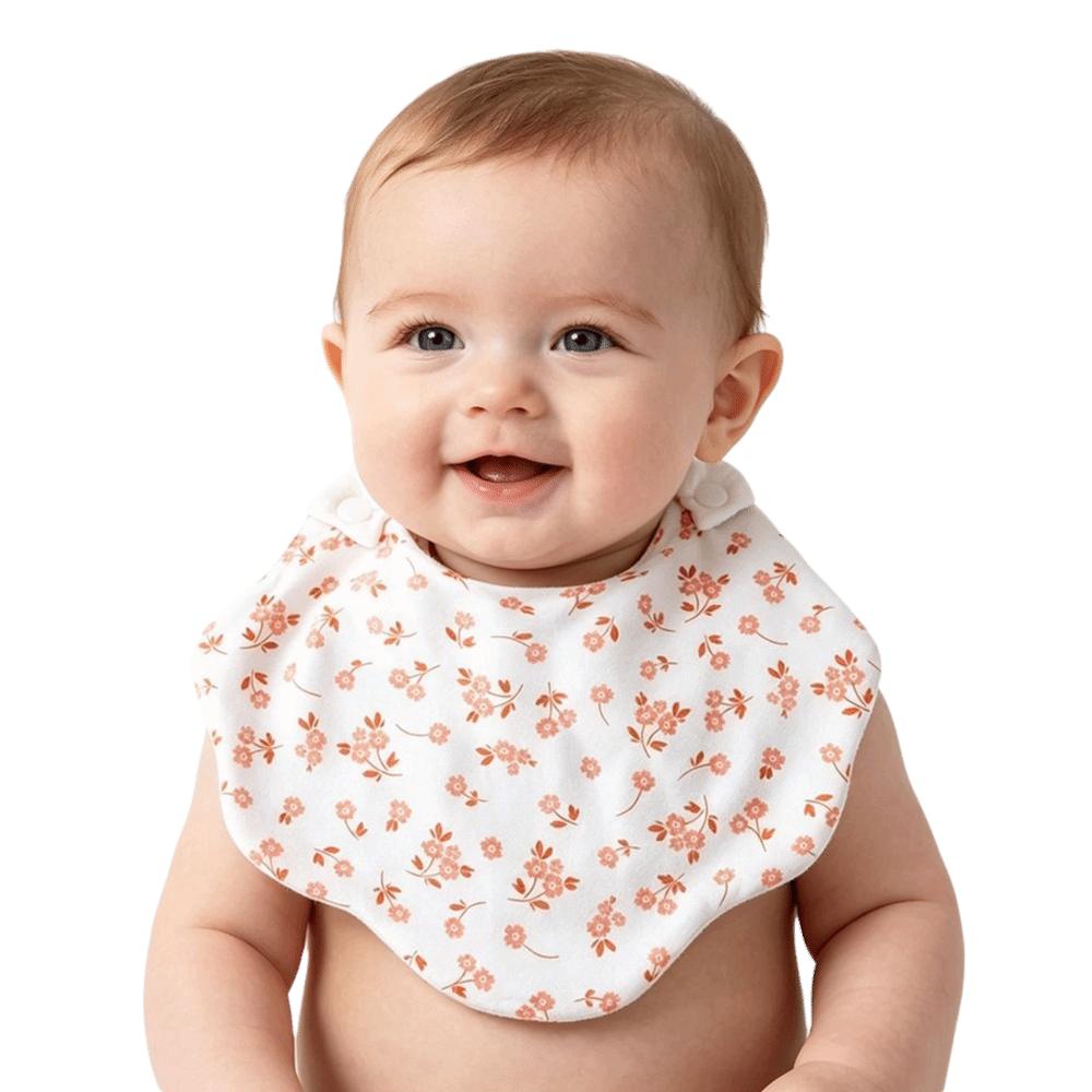 360-Degree Coverage Drool Bib Cotton Gauze Burp Cloth Soft Baby Feeding Bib  For Newborn Infants