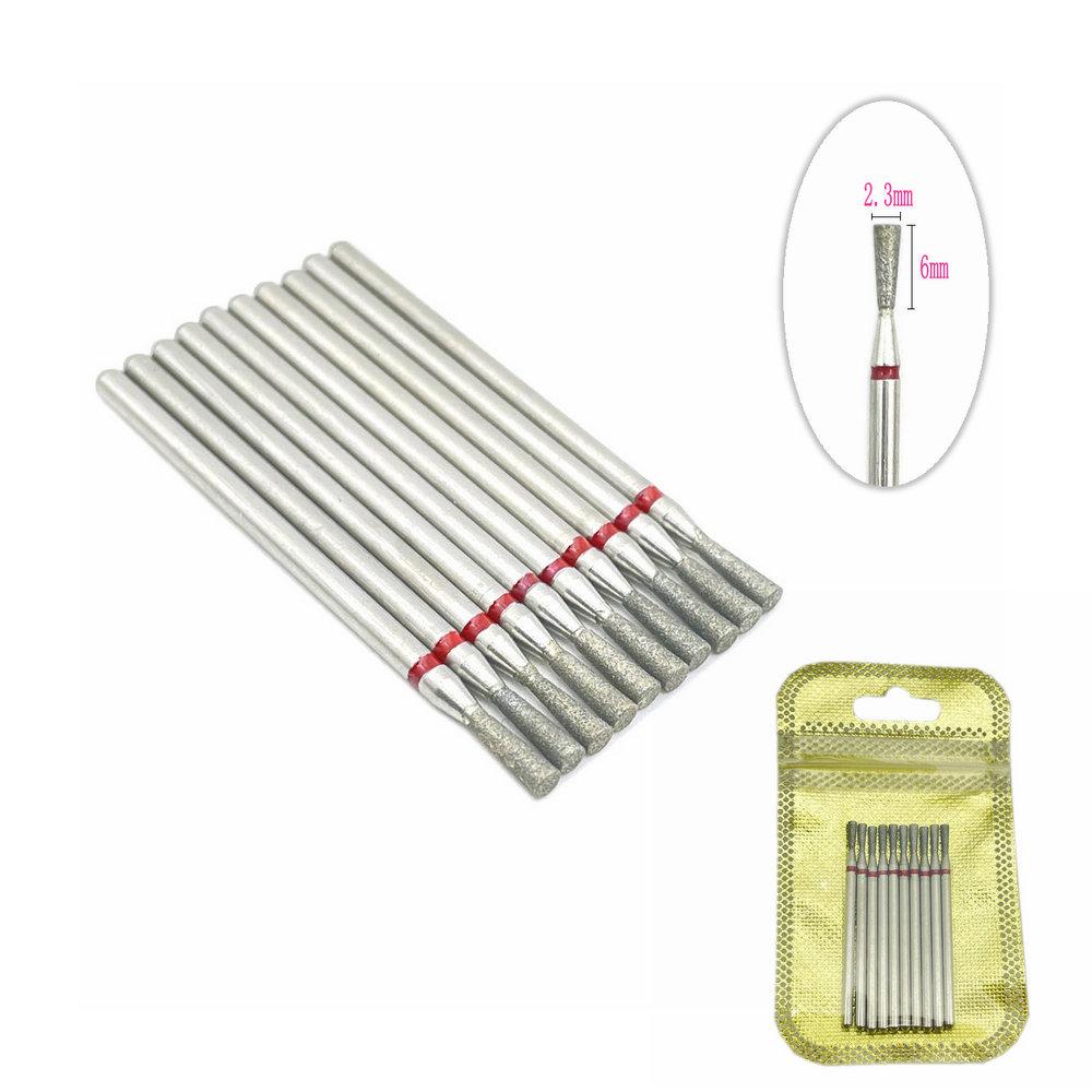 10 шт./упак. сверло для ногтей, полировщик, алмазные сверла для ногтей, вращающиеся насадки для электрического маникюрного аппарата, фрезы, заусенцы, инструменты для дизайна ногтей, аксессуары