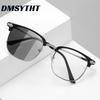 Anti-blue Light Glasses for Men Fashion Women Photochromic Metal Frame Sun Eyewear Trendy Office Outdoor Accessory