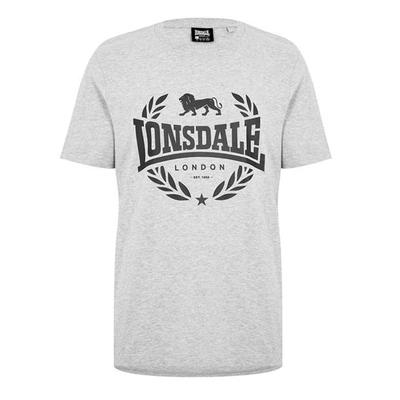 Lonsdale Men's Grey Jersey Graphic T-Shirt, Size 3XL