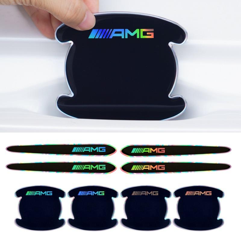 FHP3 2025 New 8pcs Car Door Handle Bowl Protection Stickers For Mercedes Benz AMG W204 W205 W203 W211 W212 W213 W201 W210 Exterior Ac