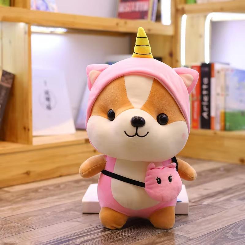 Kids Kawaii Toy Valentine Plush Toy Dog Dinosaur Corgi Pillow Christmas Gift Stuffed Soft Cute Squirrel Shiba