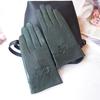 Women Genuine Leather Winter Warm Glove Ladies Real Sheep Leather Gloves Girls Driving Fashion Female Luxury Wool Lined Gloves
