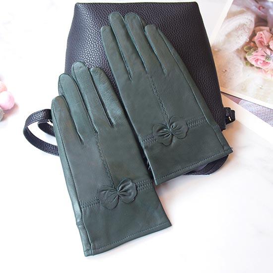 Women Genuine Leather Winter Warm Glove Ladies Real Sheep Leather Gloves Girls Driving Fashion Female Luxury Wool Lined Gloves