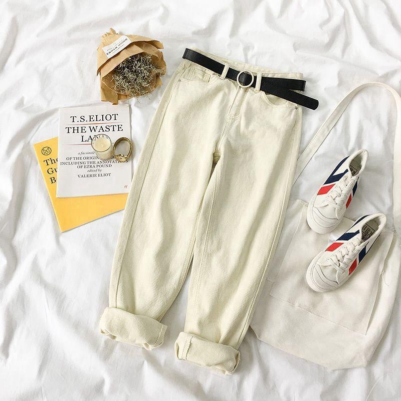 Женские узкие свободные джинсы прямого покроя с высокой талией — модный летний стиль с широкими штанинами и шароварами