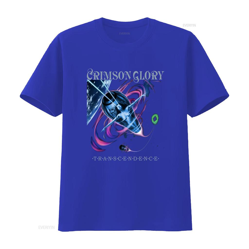 Vintage Heavy Metal Crimson Glory Transcendence Album Sci Fi Space Print Casual T Shirt vintage Washed Slightly Unisex Stylish