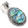Abalone Shell Handmade 925 Sterling Silver Jewelry Pendant 2.32" J4M19