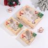 4pc Christmas Cookie Box with Window Candy Chocolate Biscuit Packaging Boxes Xmas Gift Wrapping New Year Navidad Party Treat Box
