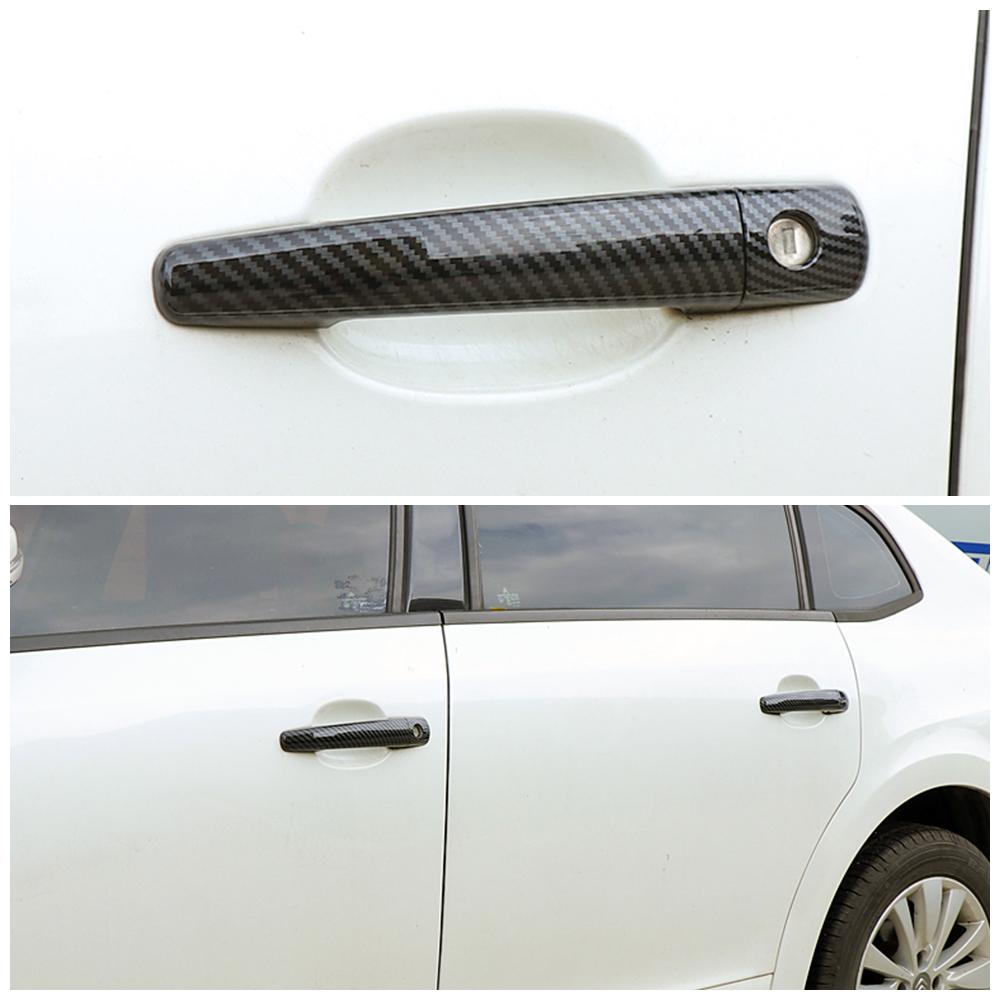 Для Peugeot 3008 5008 RCZ Carbon Fiber Color Modify Refit Chrome Door Handle Cover Decoration Trim Protection Sticker