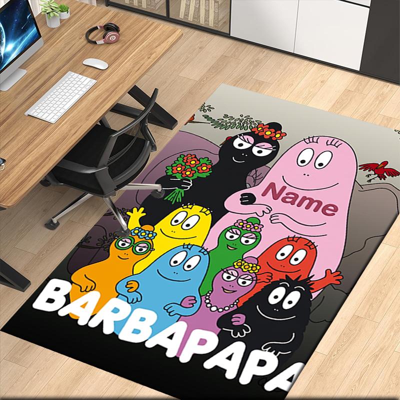 Custom Name Barbapapa Printed Carpet Rug For Office Chair Living Room Bedroom Kitchen Room Decor Gifts