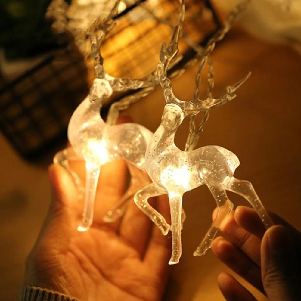 10LED/20LED Elk String Light Home Подвесной светильник Рождественская елка Декор Украшение Гостиная Украшение для дома