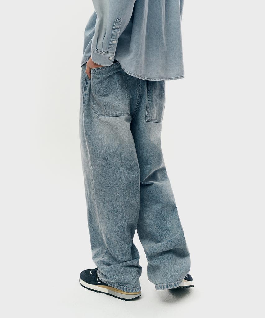 INTEMPOMOOD Campus Wide Washed Jeans_Light Blue