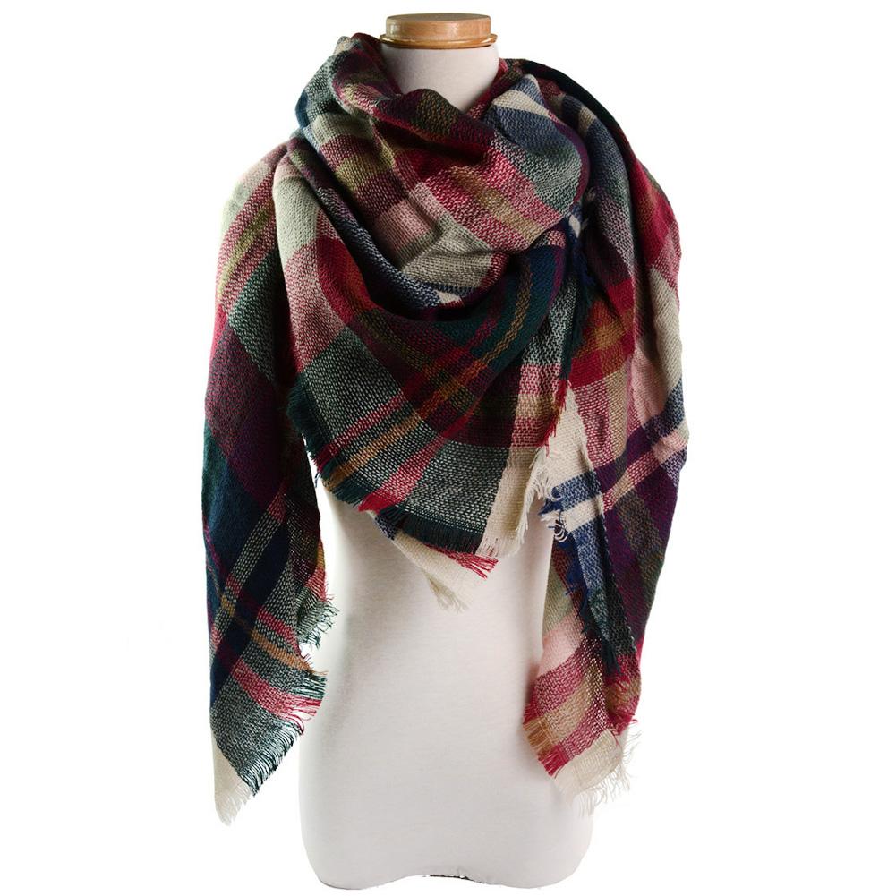Classical Warm Plaid Scarf Fashionable Winter Autumn Big Kerchief Elegant Tippet Festival Gift