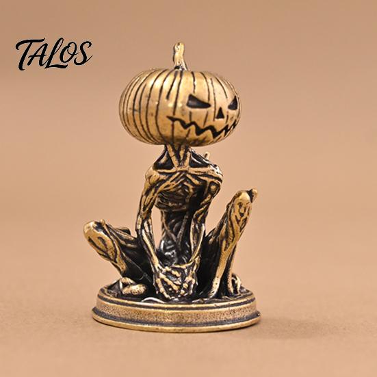 Латунные ornaments Тыквенные Монстры, Сплошная Фигурка, Потертая Статуэтка, Винтажные Мини-Фигурки Скелета, Скульптура для Хэллоуина, Дома, Офиса, Стола, Праздника