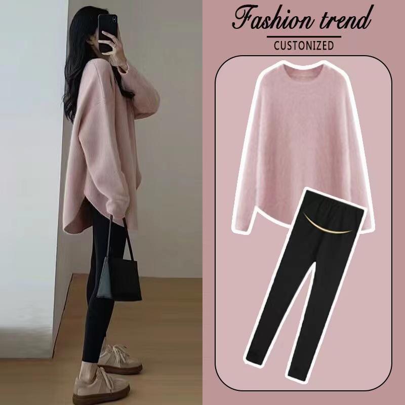 Мода для беременных осень 2024: Вязаные свитера маленького размера для зимы