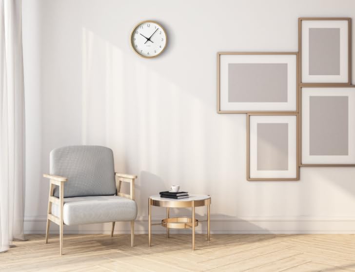 KATOMOKU Muku Clock 7 Natural Continuous Second Hand Movement Controlled km-60NARC 306mm (Radio Clock)