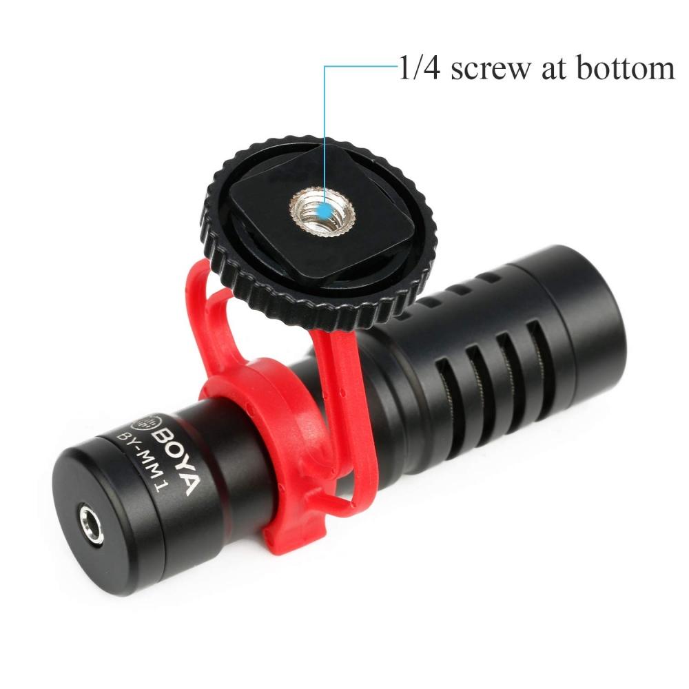 Boya BY-MM1 Видеомикрофон-пушка, компактный мини-микрофон для съемки, конденсатор ориентации для цифровых зеркальных фотокамер, камкордеров, iPhone, Android-смартфонов