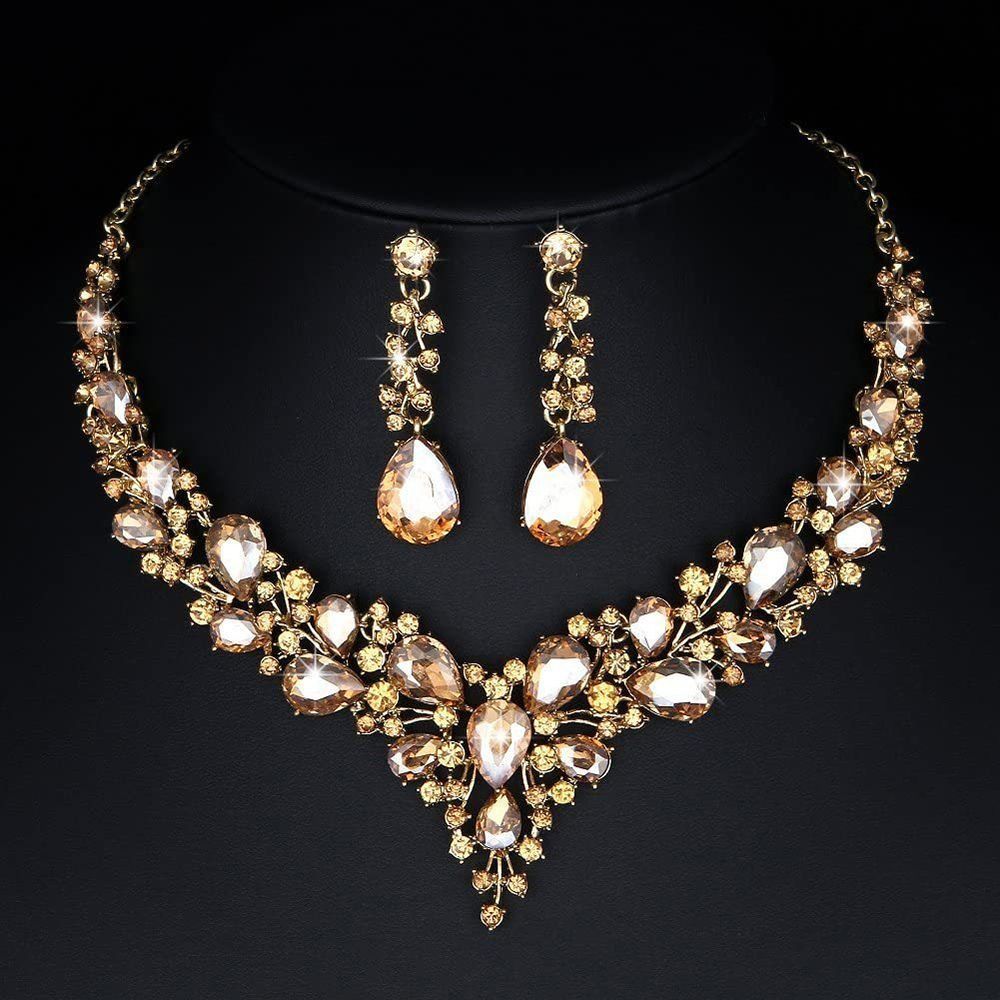 Jewelry Accessories Wedding Jewelry Set Women Necklace Necklace Ear Studs Set Korean Style Earrings