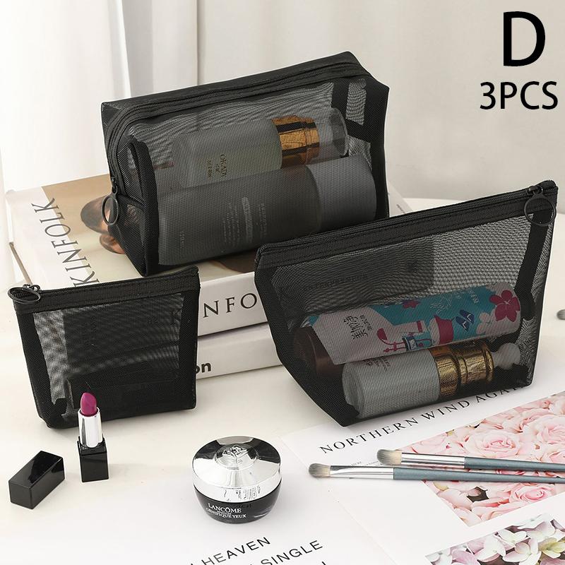 Черные косметички, маленькие, большие, сетчатые, прозрачные, органайзеры для косметики, пеналы для хранения, Neceser Pouch