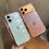 Ультратонкий прозрачный чехол из ТПУ с блестками и стразами для iPhone 17 Air 16 15 14 13 Pro Max Plus, мягкая ударопрочная прозрачная задняя крышка