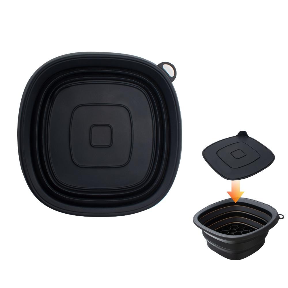 Built-in Ice Tray Portable Ice Basin Foldable Skincare Washbasin Face Dipping Bowl for Women Girls