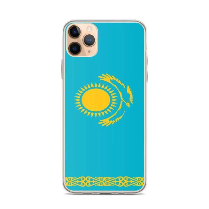 Coque iPhone - Multicolore - Drapeau Kazakhstan - Souple - Design Vertical - TPU Transparent