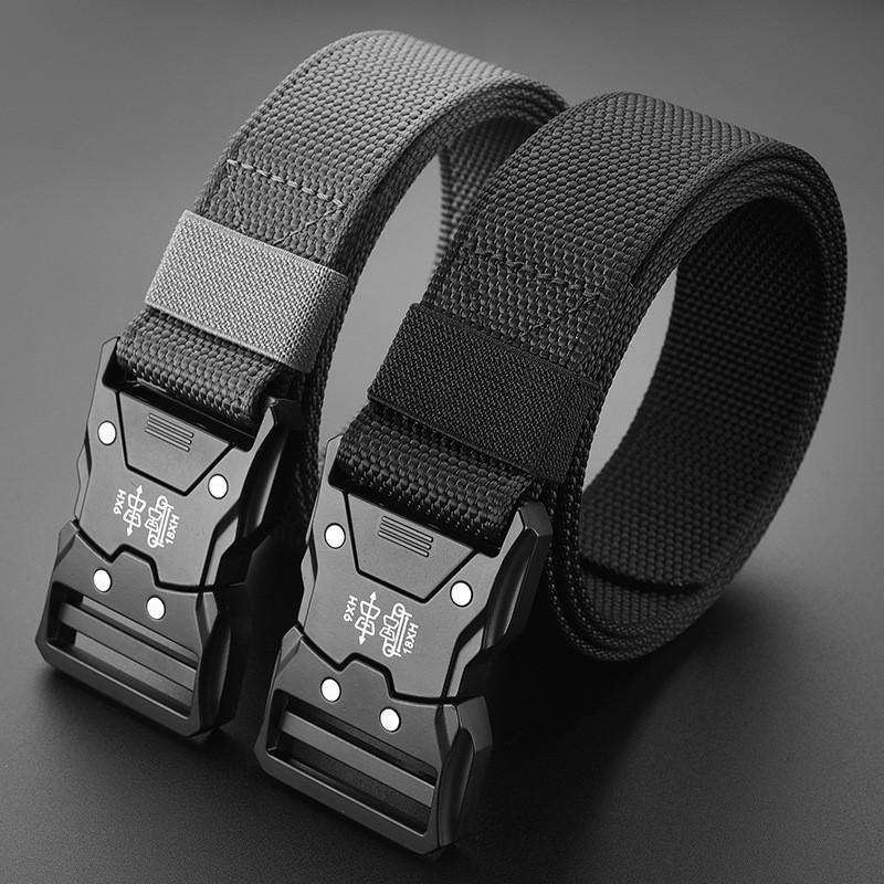 Fashionable Buckle Alloy Men Nylon Woven Waist Belt For Daily And Outdoor Use