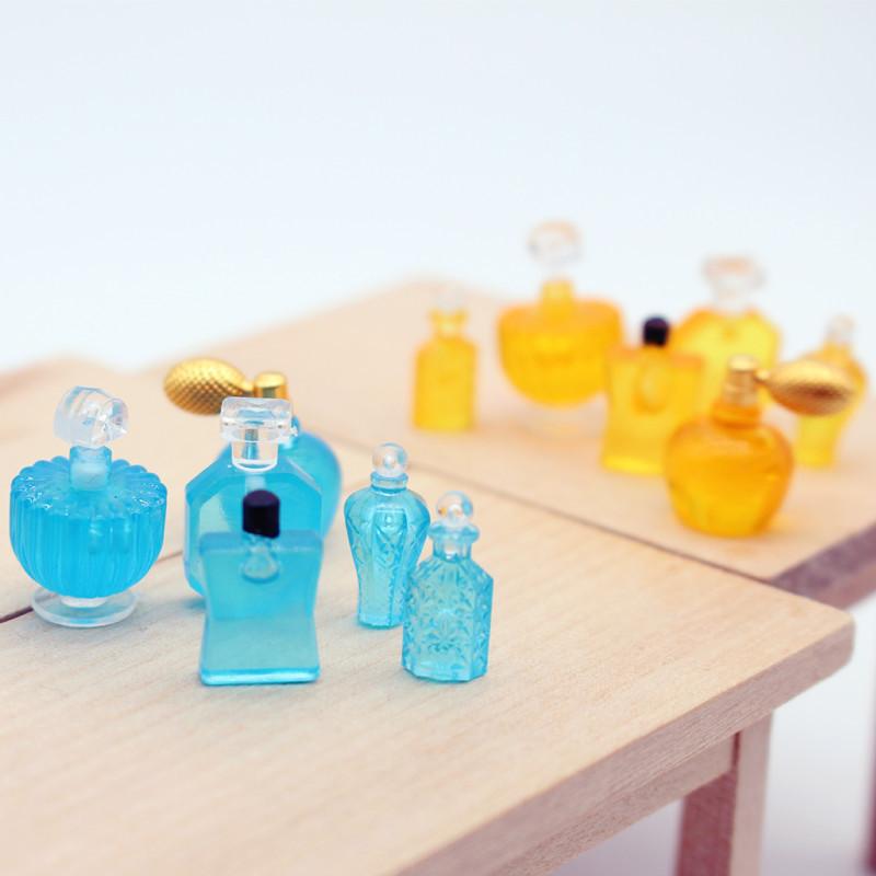 Милый набор из шести флаконов духов-симуляторов, игрушки для кукольного домика, миниатюрные модели, украшения, декор, DIY смоляные аксессуары, игрушки для детского игрового домика