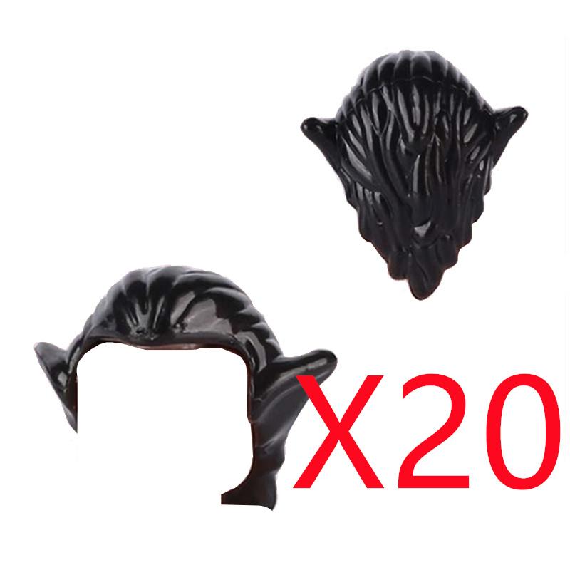 MOC Городские строительные блоки Части тела фигурок Креативные аксессуары Длинные волосы Коричневые Черные Золотые Мини-кирпичики Совместимая игрушка Подарок k030