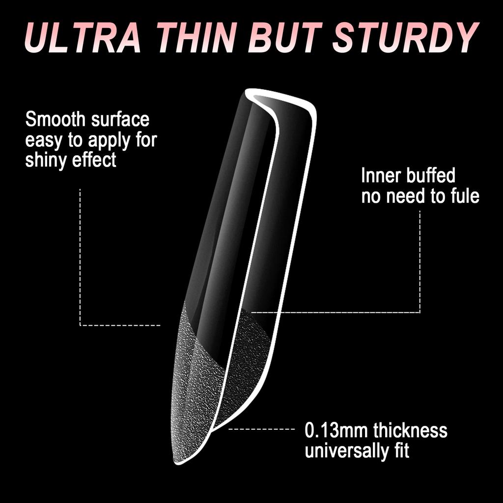 Накладные ногти для дизайна ногтей не требуют резьбы и шлифовки, тонкие полуматовые и бесшовные, европейские и американские матовые накладные ногти для пальцев 600 шт.