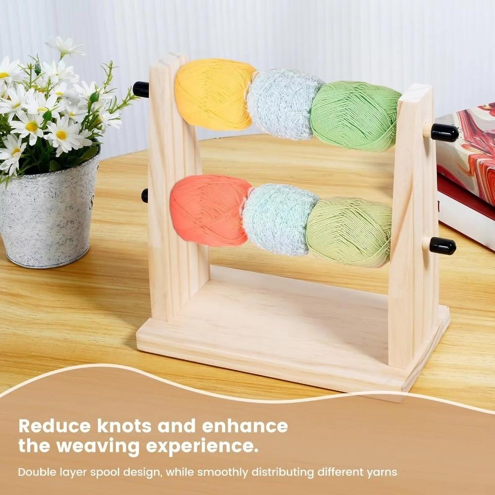 Manual Wool Storage Rack Vertical Rotating Yarn Spool Organizer Yarn Winder Thread Holder  Knitting