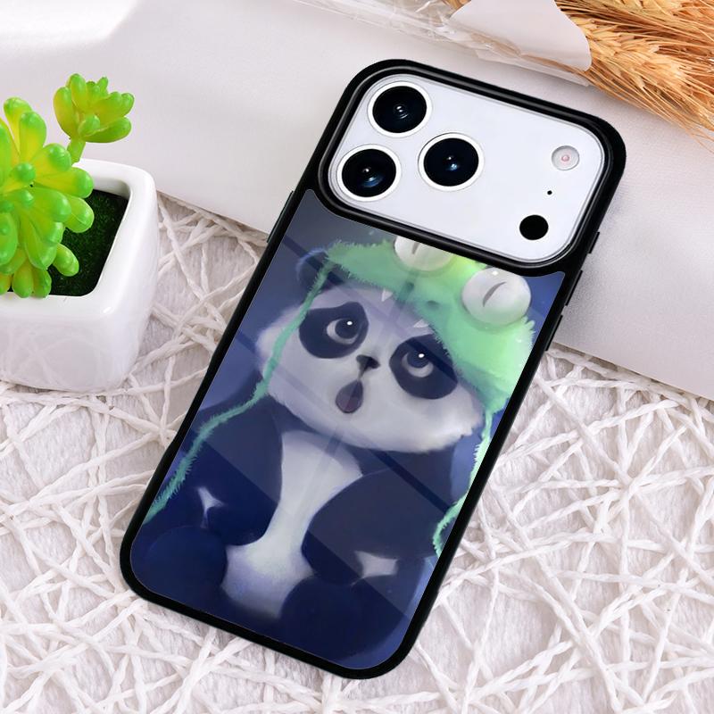 Милый Мультяшный Чехол-Панда для Телефона iPhone 17 Air 16 15 11 12 14 13 Pro Max Ударопрочный Чехол