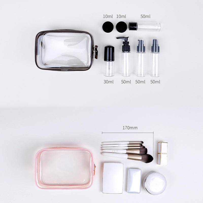 1pc PVC Makeup Bag Transparent Waterproof Large Capacity Cosmetics Travel Storage Bag In Plastic Zipper Toilet Bag