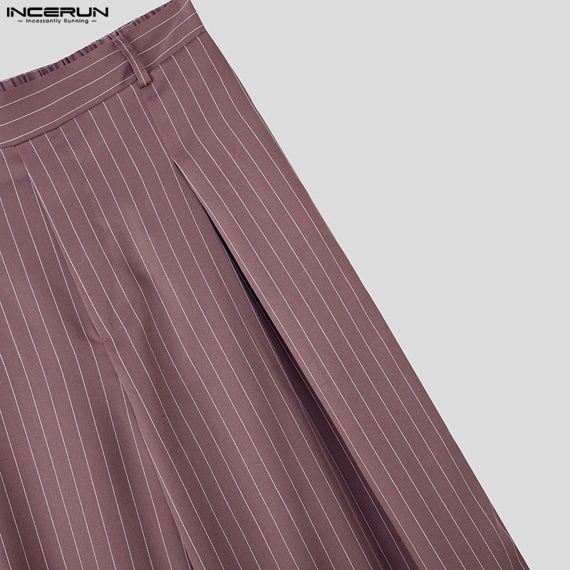 INCERUN Мужские повседневные комплекты из двух предметов: полосатые майки без рукавов и длинные брюки