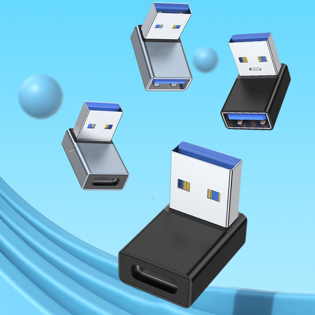 Угловой USB 3.0 A папа-мама переходник-удлинитель с углом 90 градусов влево, вправо, вверх, вниз для ноутбука, ПК, USB-зарядных устройств, конвертер