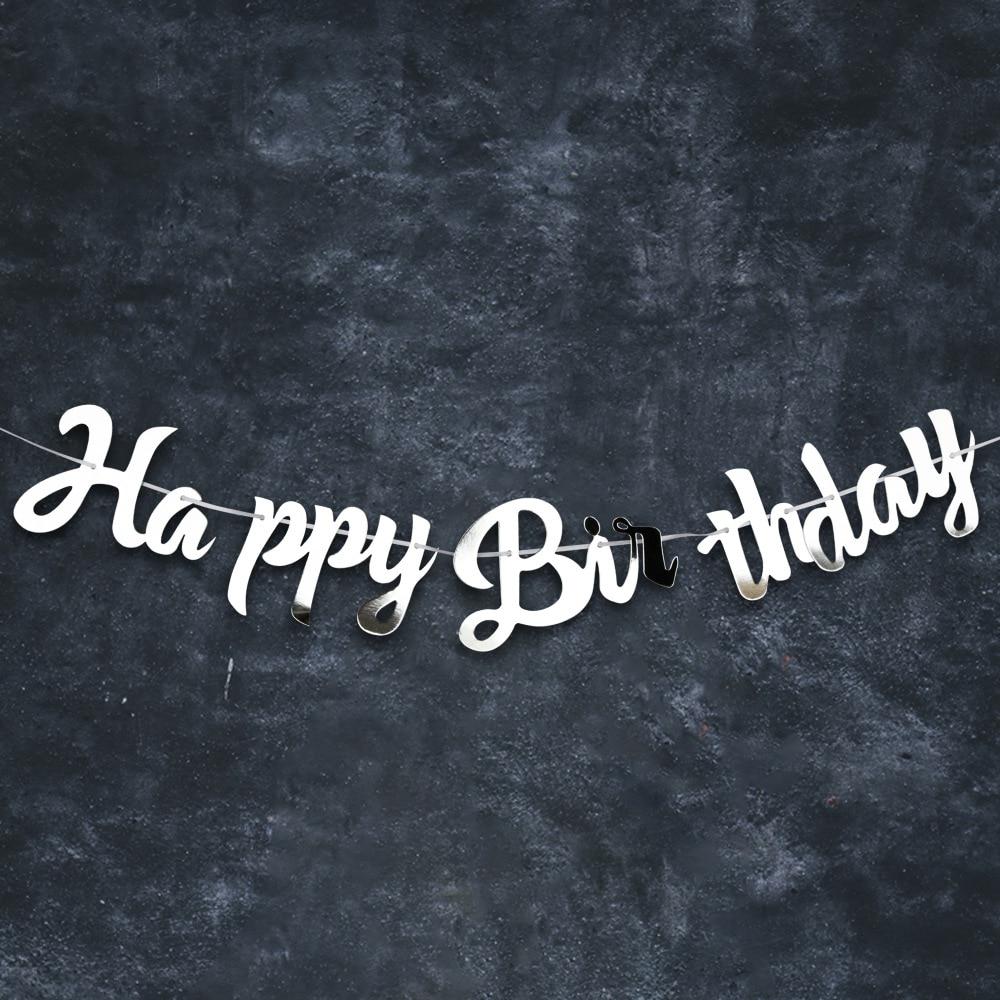 Золото, серебро, с днем рождения, буквенный флаг, баннер, овсянка, гирлянда, украшение для дня рождения, детского душа