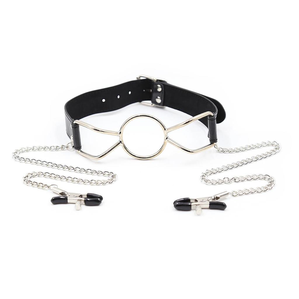 VaHppy Кляп из нержавеющей стали в форме бабочки, уплотнительное кольцо, маски, зажимы для сосков, SM, бондаж, секс-игрушки, пара, флирт, БДСМ-продукт для взрослых