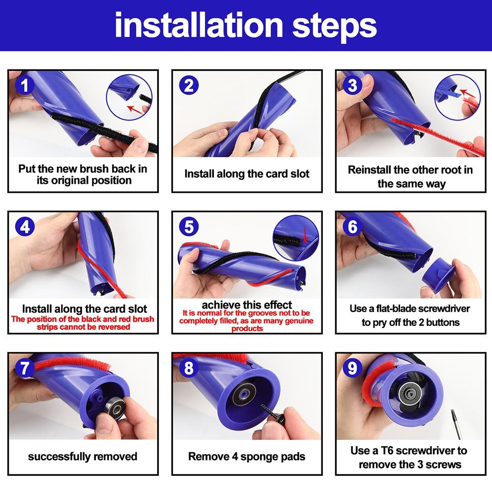 4 шт. плюшевые полоски для пылесоса Dyson V8 V10, полоски с вращающейся щеткой